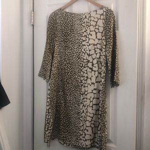 J Crew 100% Silk 3/4 sleeve dress.